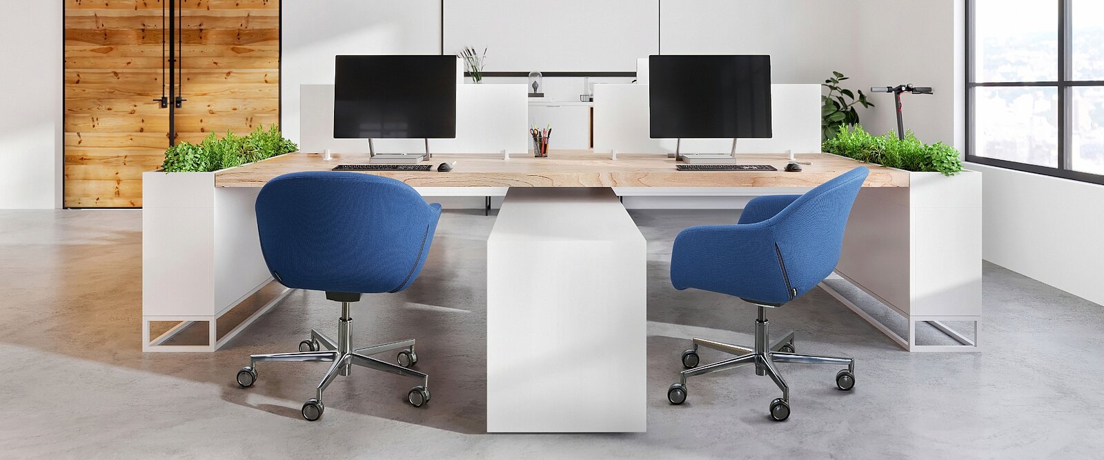 Perfecto para estaciones de trabajo Touchdown en la oficina gracias a la inclinación activa del asiento.