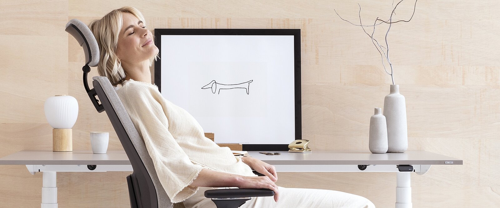 Relajado en la oficina en casa.